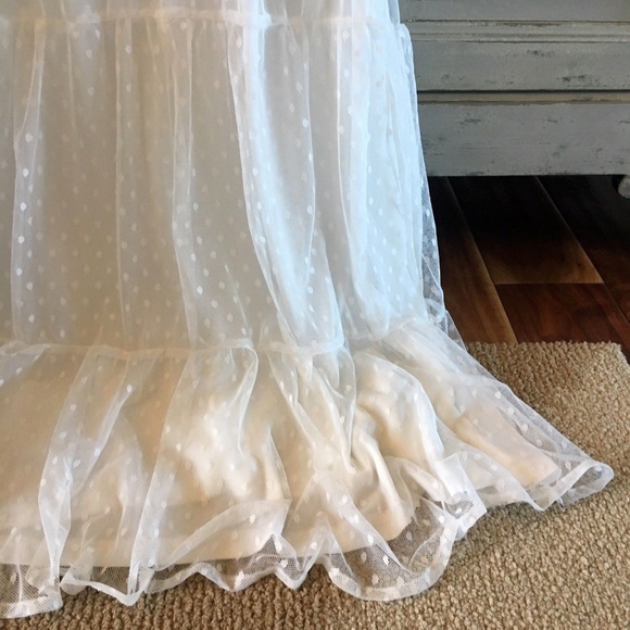 White Tulle Ruffle Hem Layering Tank Top Extender - Picture 3 of 5